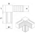 Plastová spojka - 3-nohý kus vhodný do profilu veľkosti 20x20x1.5 mm