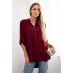 Fashionweek italská halenka vzdušná elegantní K11817 vínová – Zboží Mobilmania