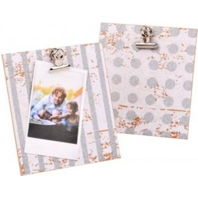 FUJIFILM Instax 2 Pack MDF Mini Clip Photo Frame - Silver