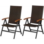 Livarno Home Skládací křeslo Valencia, hnědá, 2 kusy – Sleviste.cz