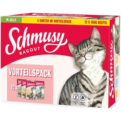 Schmusy ragú v želé ve výhodném balení 12 x 100 g – Hledejceny.cz