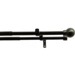 Dvojitá teleskopická garnýž sada Koule kov Ø 16/19 mm 240-450 cm černý nikl – Hledejceny.cz