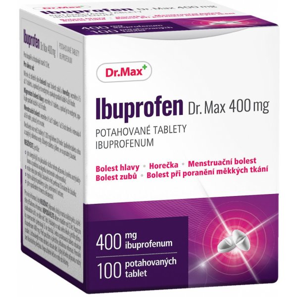 Volně prodejný lék IBUPROFEN DR.MAX POR 400MG TBL FLM 100 I