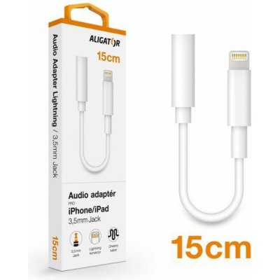 Aligator adaptér Lightning / 3,5mm Jack, bílé – Zboží Živě