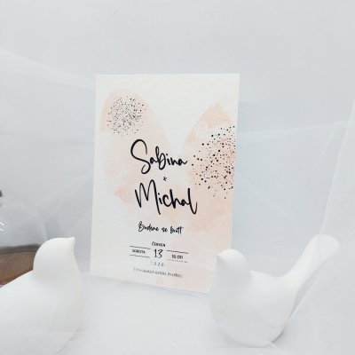 Svatební oznámení Akvarelové srdce 1, rozměry 10,5 x 14,5 cm – Hledejceny.cz