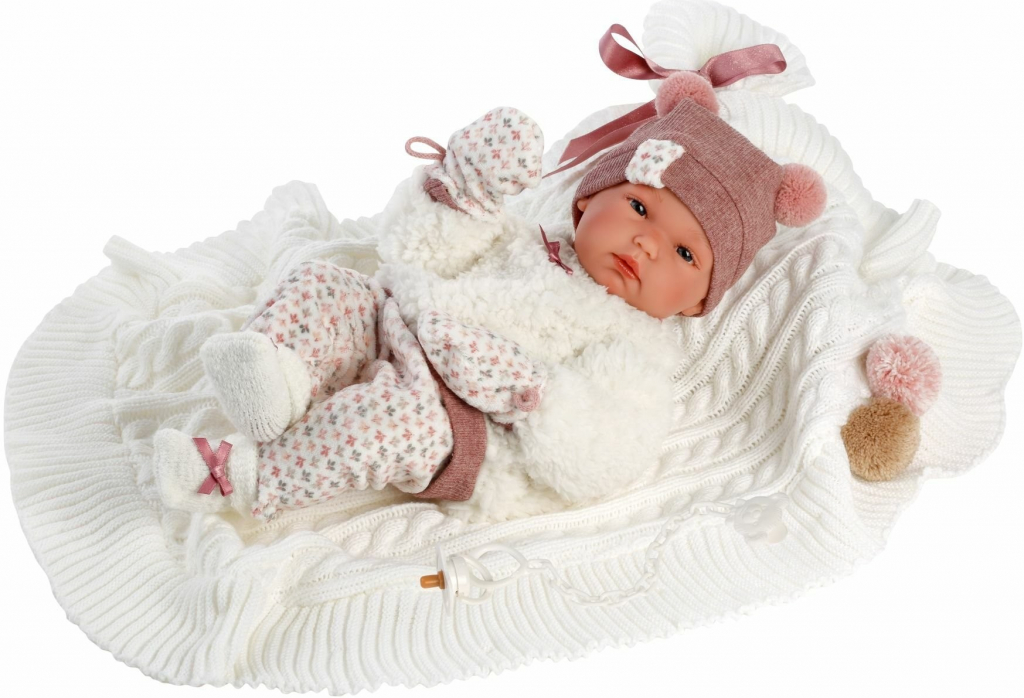 Llorens 63576 NEW BORN DĚVČÁTKO-realistická miminko s celovinylovým tělem- 35 cm