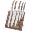 Sada nožů Style de Vie Laguiole Luxury SDV 301104 sada nožů rukojeť olivové dřevo a magnetický stojan z akátového dřeva