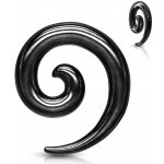 Šperky4U ocelový roztahovák do ucha spirála černá EP01065K-03 – Hledejceny.cz