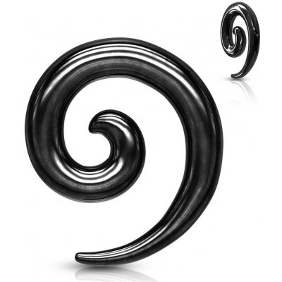 Šperky4U ocelový roztahovák do ucha spirála černá EP01065K-03 – Hledejceny.cz