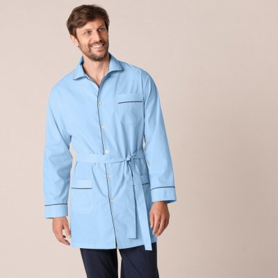 Blancheporte pánský pyžamový kabátek propínací popelín nebesky modrý – Zboží Mobilmania