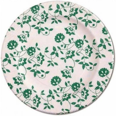 Moje Party ECO TALÍŘE papírové Květy zelené 27cm – Sleviste.cz