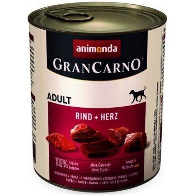 Animonda GranCarno Adult Original a hovězí srdce 12 x 0,8 kg – Zboží Mobilmania