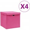 Úložný box Zahrada XL Úložné boxy s víky 4 ks 28 x 28 x 28 cm růžové