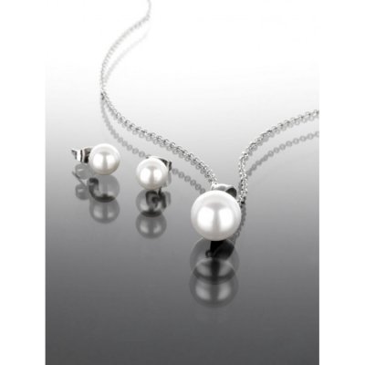 Prosperk Sada z oceli náušnice a řetízek s perličkou S0777 – Zbozi.Blesk.cz