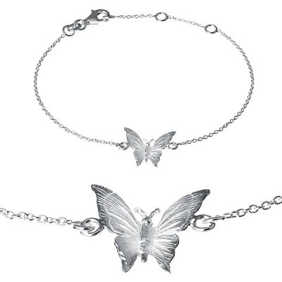 Šperky eshop ze stříbra gravírovaný motýlek na řetízku X30.16