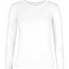 Dámská Trička B&C bavlněné bezešvé triko s dlouhým rukávem 190 g m bílá