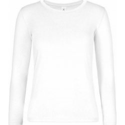 B&C bavlněné bezešvé triko s dlouhým rukávem 190 g m bílá