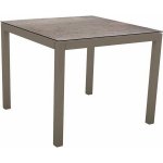 Stern Jídelní stůl Classic, čtvercový 80x80x73 cm, profil nohou čtvercový, rám hliník, deska teak – Hledejceny.cz