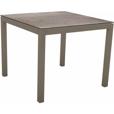 Stern Jídelní stůl Classic, čtvercový 80x80x73 cm, profil nohou čtvercový, rám hliník, deska teak – Hledejceny.cz