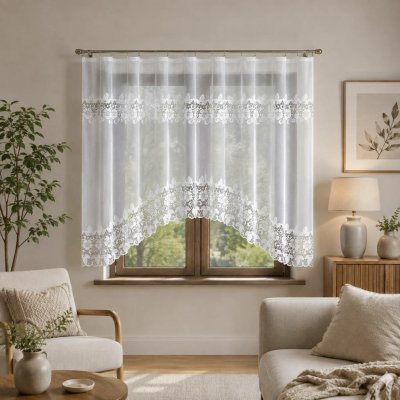 Dekorační žakárová záclona s řasící páskou MARTHA 150 bílá 300x150 cm MyBestHome – Hledejceny.cz