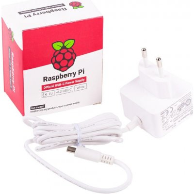 Raspberry Pi napájecí zdroj USB-C 5,1V 3A pro Raspberry Pi 4B, EU, bílý – Sleviste.cz
