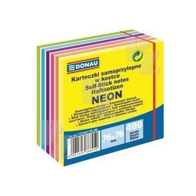 Samolepící bloček kostka neon 76x76mm 400ks neonové a pastelové barvy, Donau Biella – Hledejceny.cz