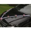 Svatební autodekorace Girlanda na auto - tylová šerpa s růžemi - starorůžová - 1ks