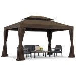 Garden Point zahradní pavilon se závěsy Valencia 3x4m Hnědý – Zboží Dáma