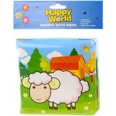 Baby knížečka koupací 16x15cm zvířátka Happy World do vody plast pro miminko 222551 – Zboží Mobilmania