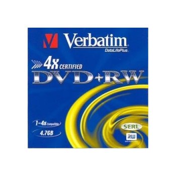 Verbatim DVD+RW 4,7GB 4x, SERL, spindle, 10ks (43488)