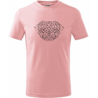 Mops Geometrie složitý Tričko dětské bavlněné Růžová