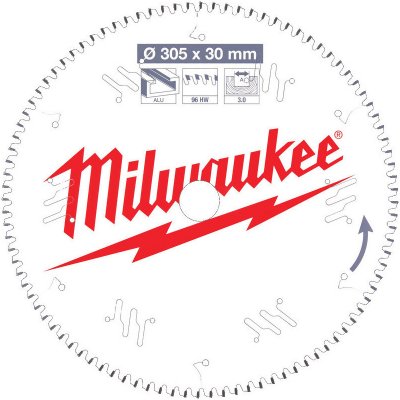 MILWAUKEE Kotouče k pokosovým pilám CSB MS Alu305 x 30 x 3.0 x 96TF 1 ks 4932471323 – Zboží Dáma