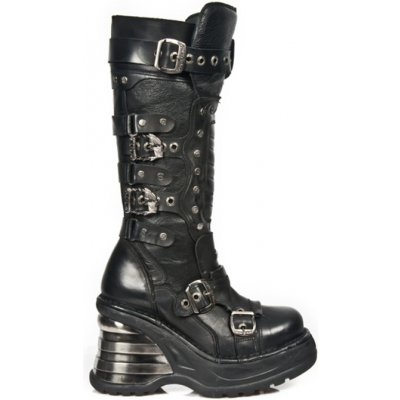 NEW ROCK 8353-S2 kožené boty černá – Zboží Mobilmania