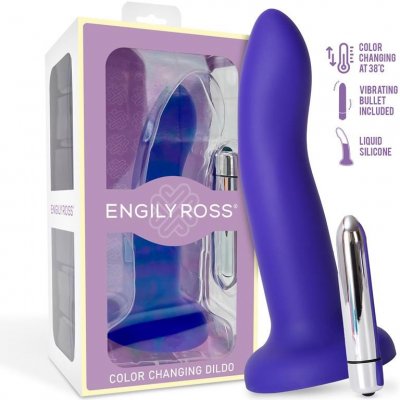 Engily Ross Dildox Vibrating Color Changing Liquid Silicone Dildo 17 cm Purple