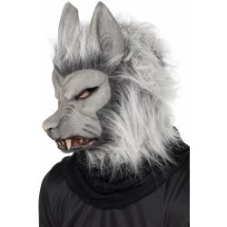 Maska vlkodlak šedá s vlasy