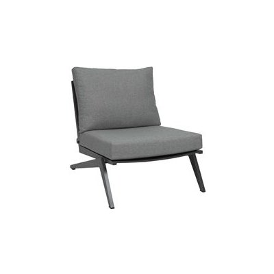 Hliníková nízká židle/křeslo Jackie, Stern, 76x91x74 cm, rám lakovaný hliník šedočerný (anthracite), sedáky 100% akryl šedá (silk grey)