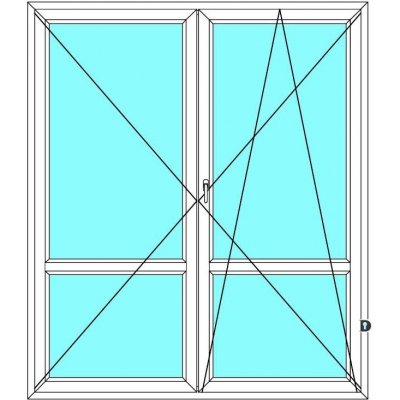 Ekosun Balkónové dveře 150x200 Dvoukřídlé bez sloupku dělené (štulp) 6 Dekor - Dekor – Zboží Mobilmania