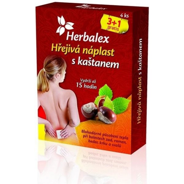 Herbalex Hřejivé náplasti s kaštanem 4 ks od 149 Kč - Heureka.cz