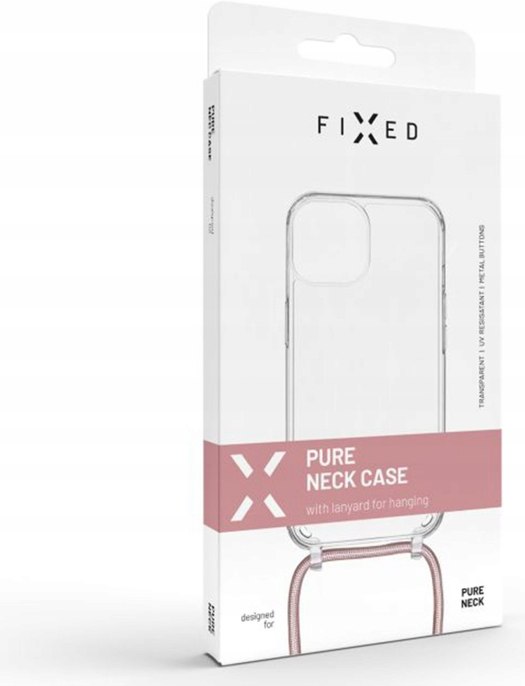 FIXED Pure Neck se šňůrkou na krk Apple iPhone 15 Plus růžové FIXPUN-1201-PI