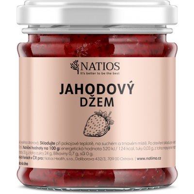 NATIOS Jahodový džem, 80% obsah ovoce, 210 ml – Zboží Dáma