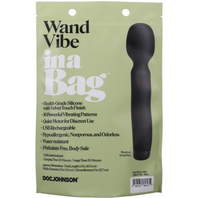 Doc Johnson in a Bag Vibrating Wand Black – Zbozi.Blesk.cz