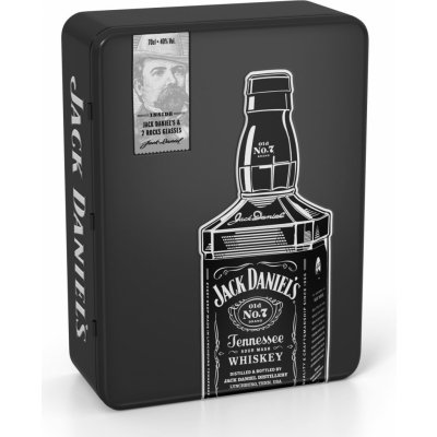 Jack Daniel's plech 40% 0,7 l (dárkové balení 2 sklenice) – Zboží Mobilmania