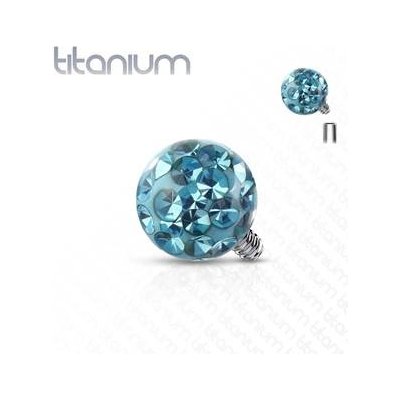 Šperky4U náhradní kulička titan k labretě závit TIT1117Q-03 tyrkysová