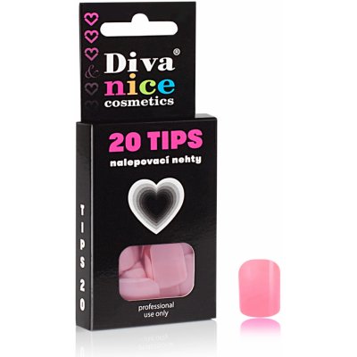Diva & Nice Cosmetics Nalepovací umělé nehty TIPS 20 růžová baby pink 07 – Zboží Dáma