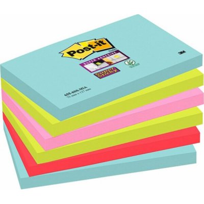 Post-it Sticky notes POST-IT Super Sticky (655-6SS-MIA), 76x127mm, 6x90 karet, Miami paletka – Hledejceny.cz