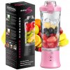 Mixér, šlehač ActivePlus přenosný bezdrátový na smoothie nabíjecí 600ml Růžový