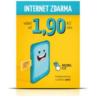 MOBILCZ MOBIL.CZ Předplacená karta s kreditem 100Kč + 1GB + 30minut – Hledejceny.cz