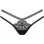 Obsessive Černé tanga z krajky blomentis černá – Zboží Dáma