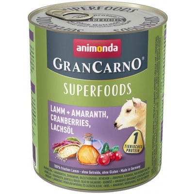 Animonda Gran Carno Superfoods jehněčí amarant brusinky lososový olej 0,8 kg