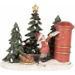 Clayre & Eef Vánoční dekorace děvčátko s dopisem u stromků s Led světýlky - 16*12*14 cm - Clayre & Eef – Hledejceny.cz